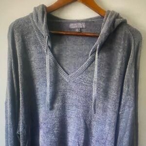Barefoot dreams cozychic ultra lite knit carbon grey hoodie size 3x